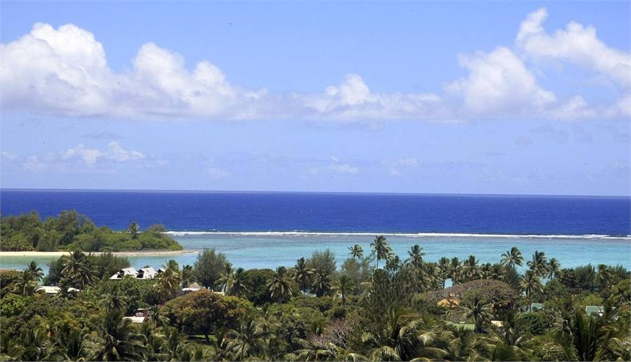 View of Muri lagoon from top deck