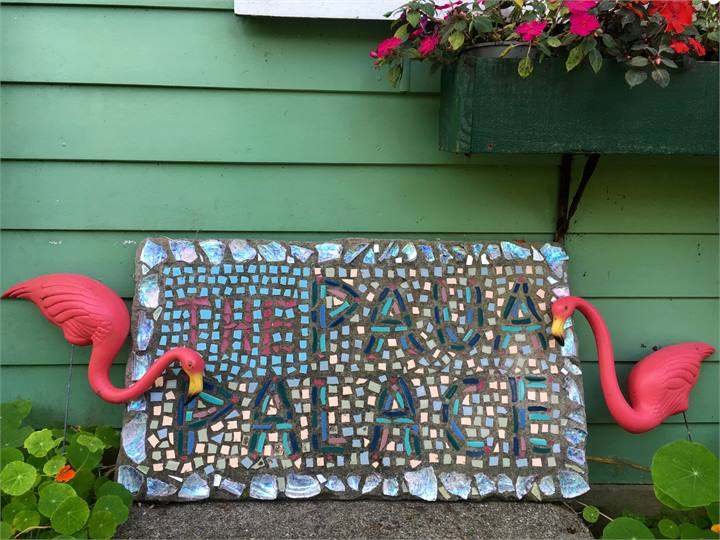 The Punakaiki Paua Palace pink flamingos