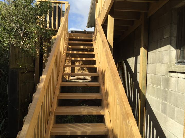 Steps up to decked areas