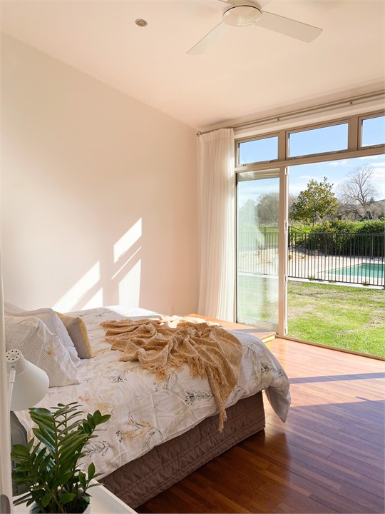 Queen Bedroom looking out to the pool