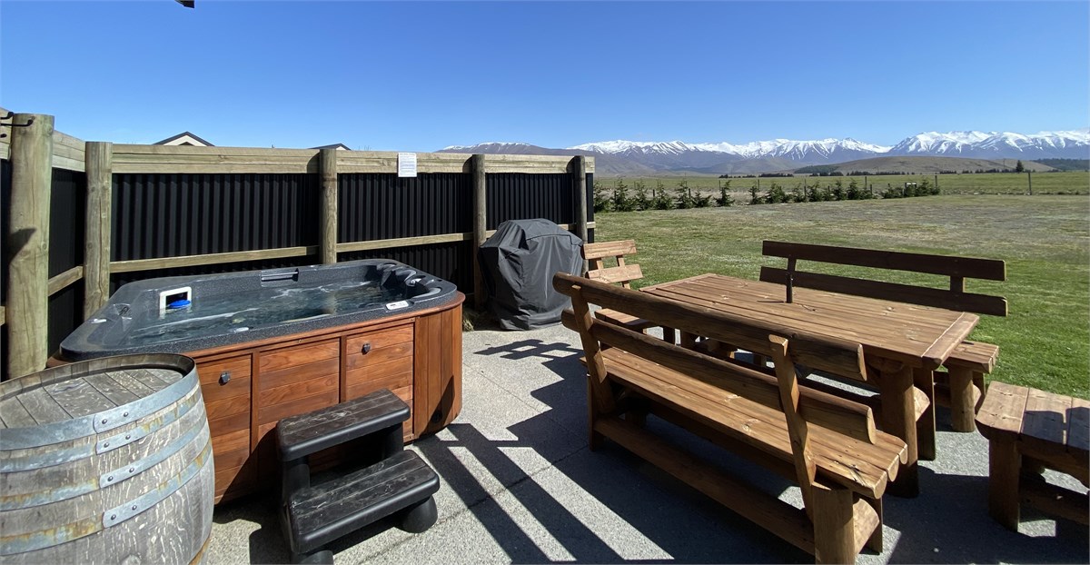 Private spa and bbq area