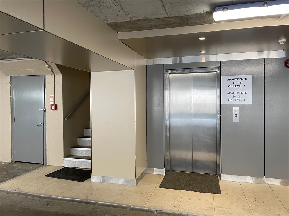 Elevator from carpark area