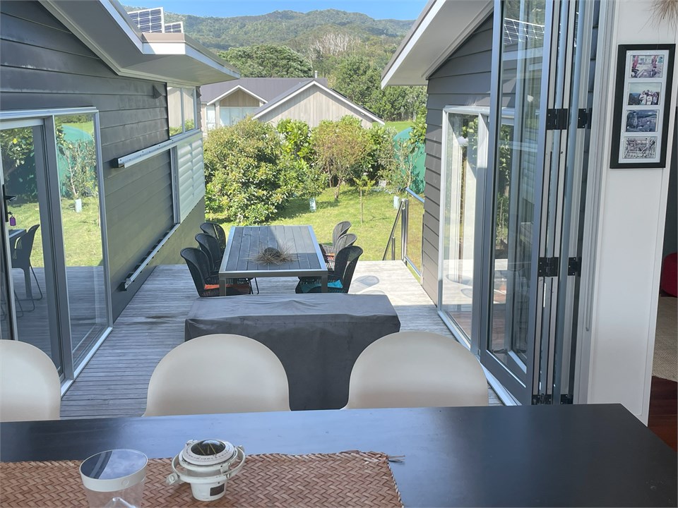 Front deck with doors all open