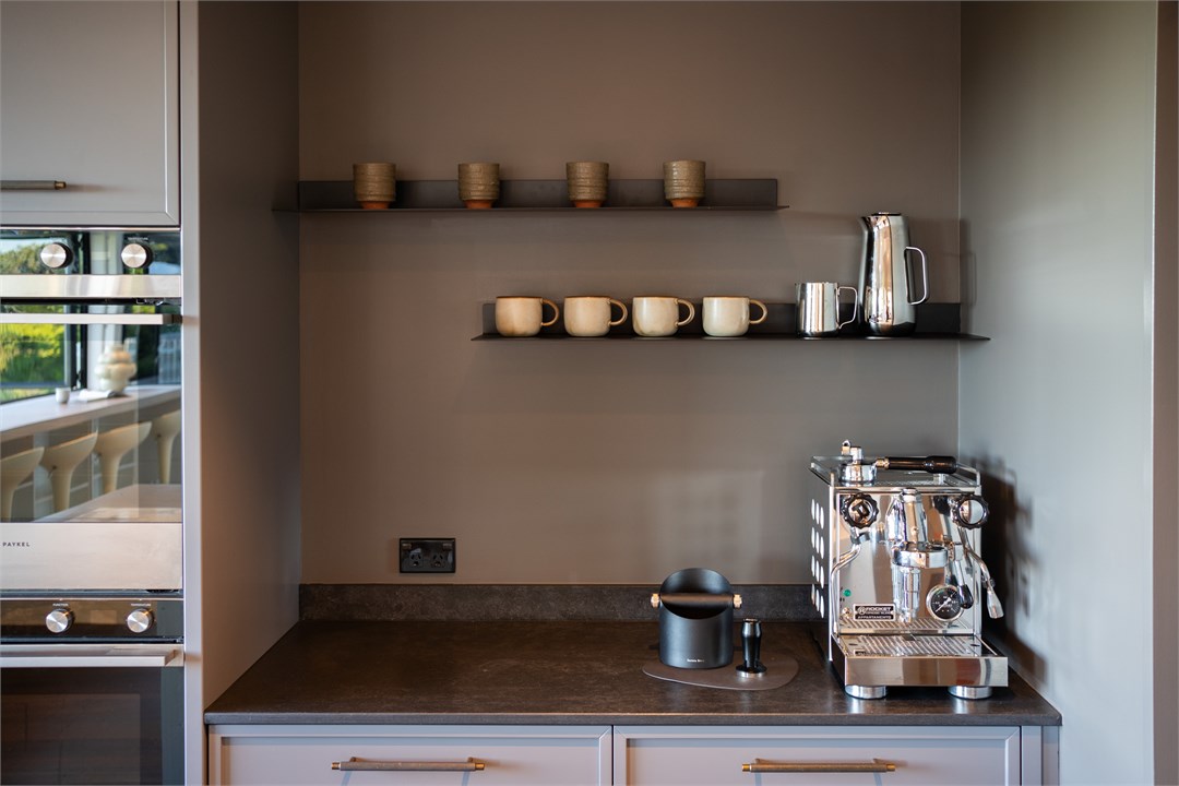Espresso and tea making kitchenette