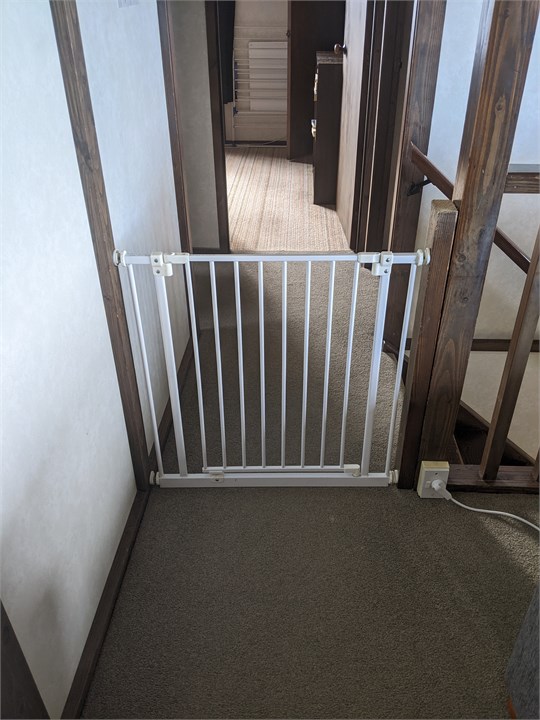 Baby gate available upstairs