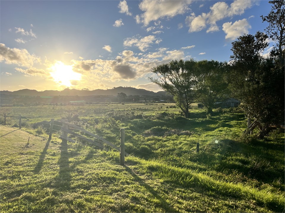 Views from the north west over the adjacent farmla