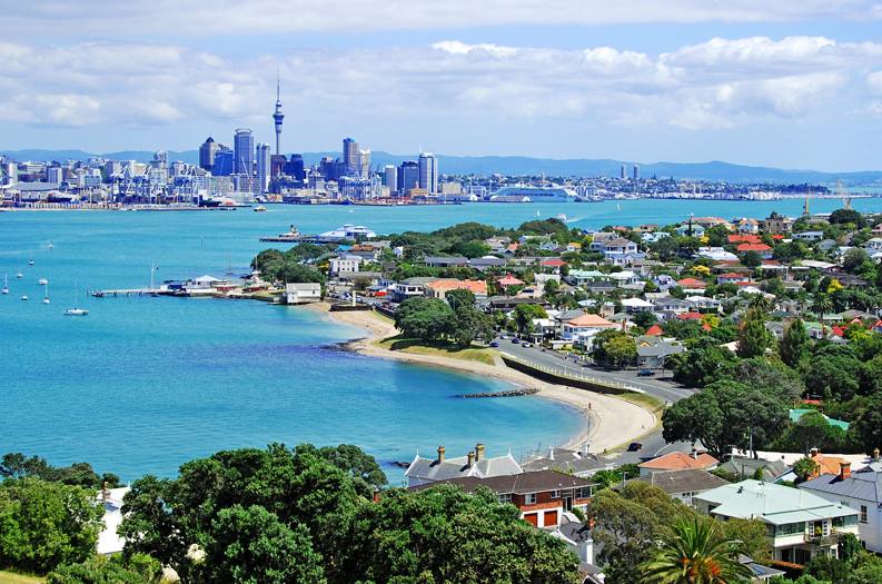 Auckland Harbour and Devonport from North Head
