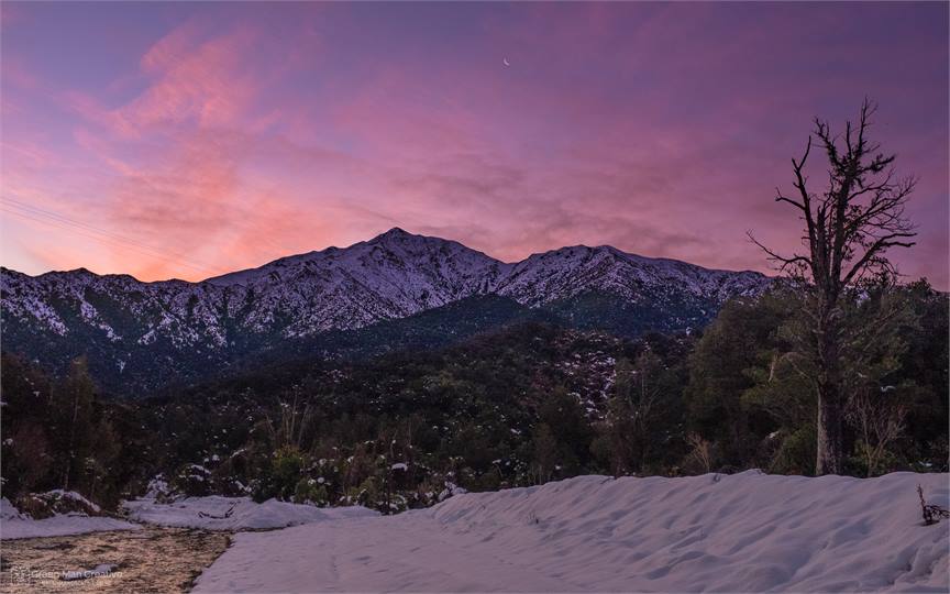 In winter snow appears on Little Mount Peel