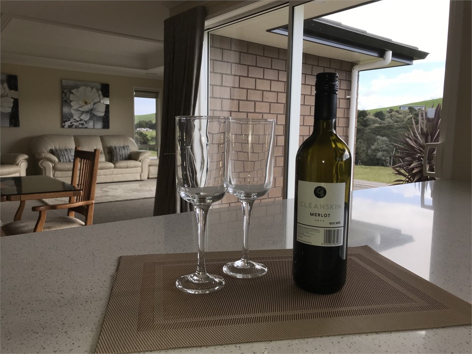 A bottle of wine at the end of a wonderful day.