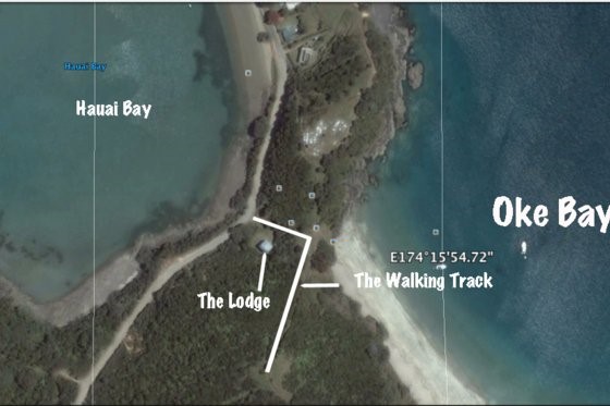 This shows the beach on both sides