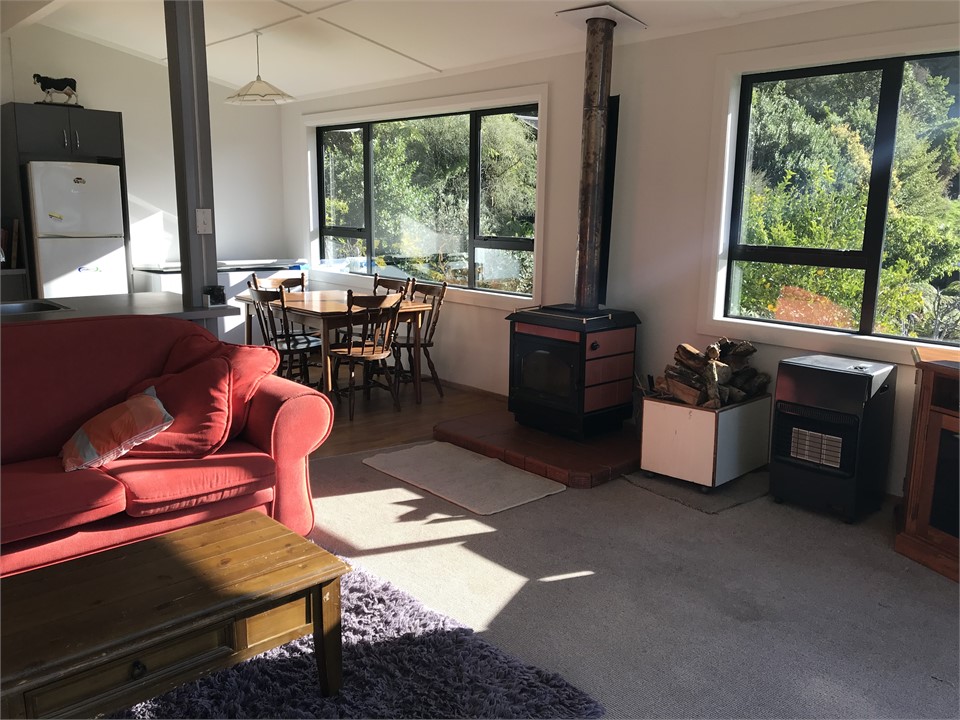 Firebox and open plan lounge /dining area