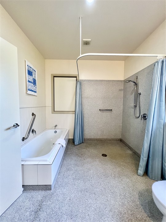 Downstairs bathroom.  Wheelchair friendly wet room
