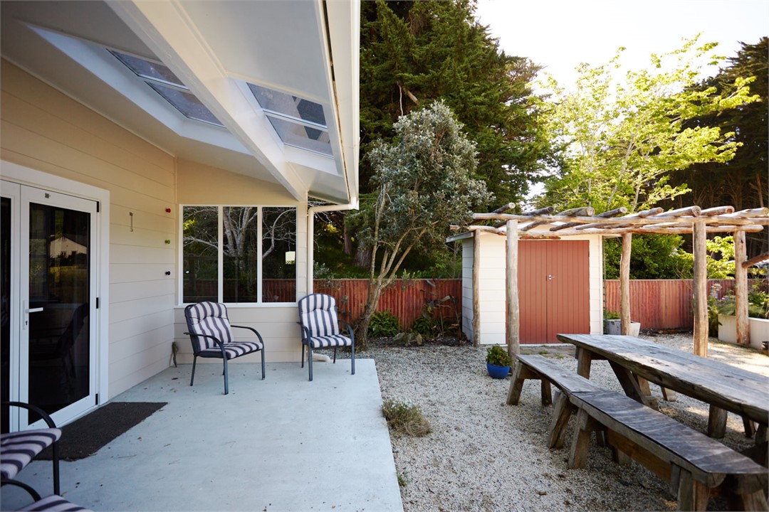 Covered veranda for breakfast in the sun.