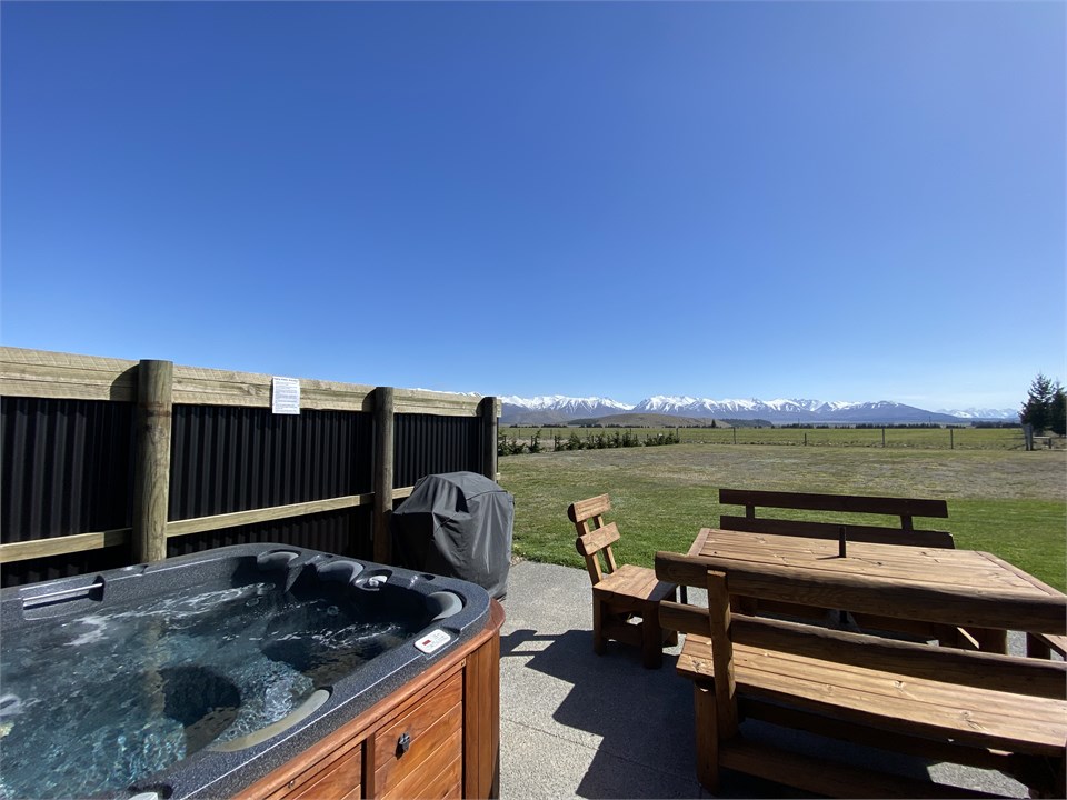 Private spa and outdoor seating area