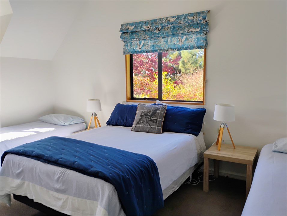 Double bed plus two singles upstairs. Next to sepa