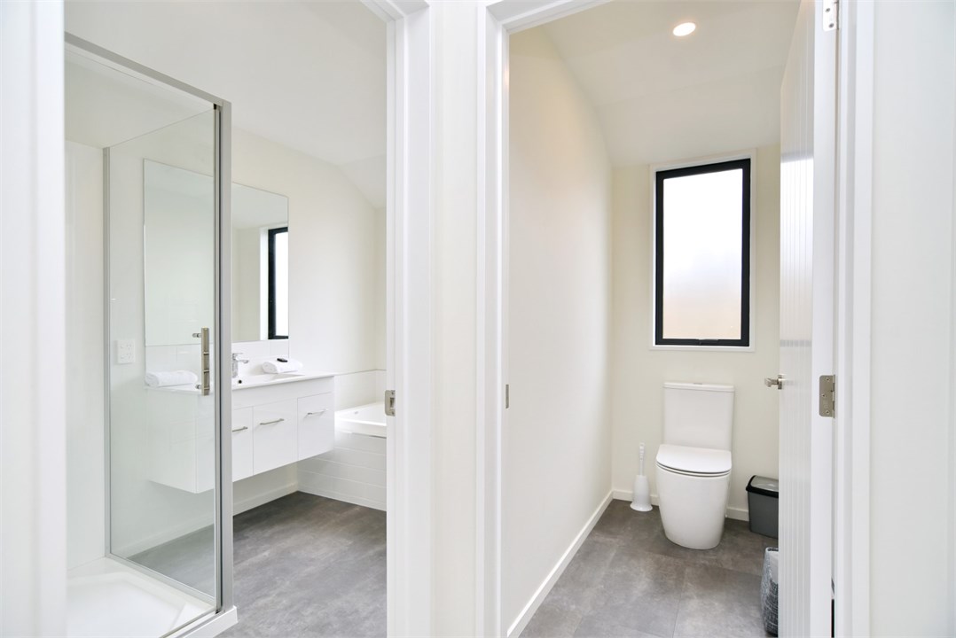 Enjoy the convenience of a modern bathroom setup