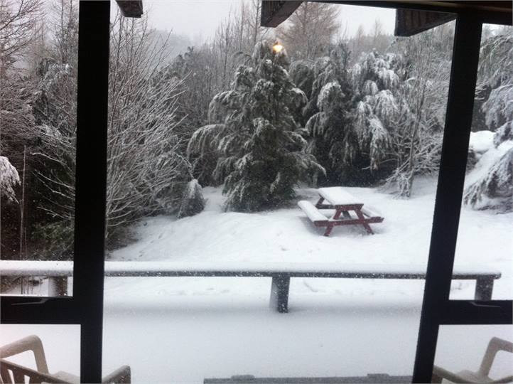 snow around the house