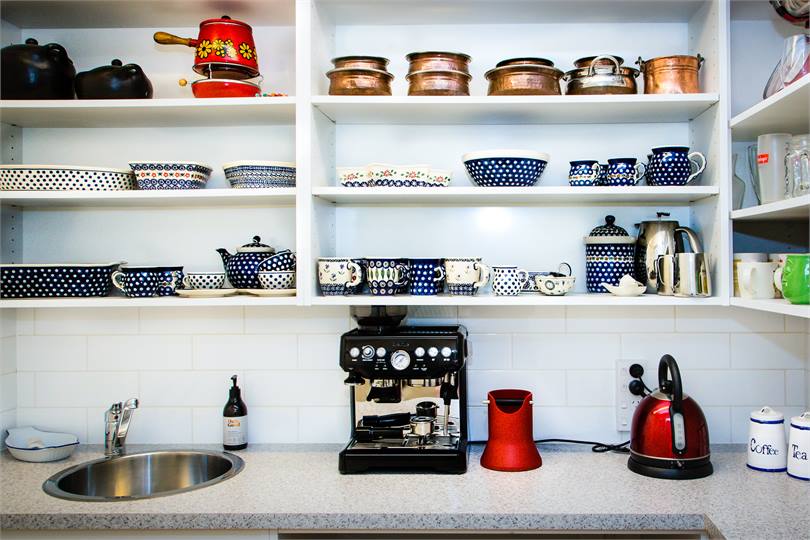 Scullery with coffee machine
