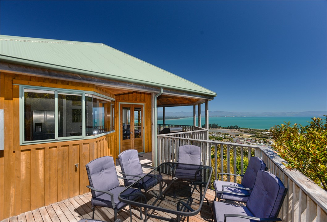 Outdoor dining area above it all