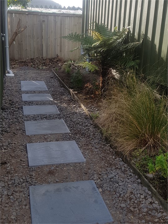 Outside between house and Sleepout Bedroom & bathr