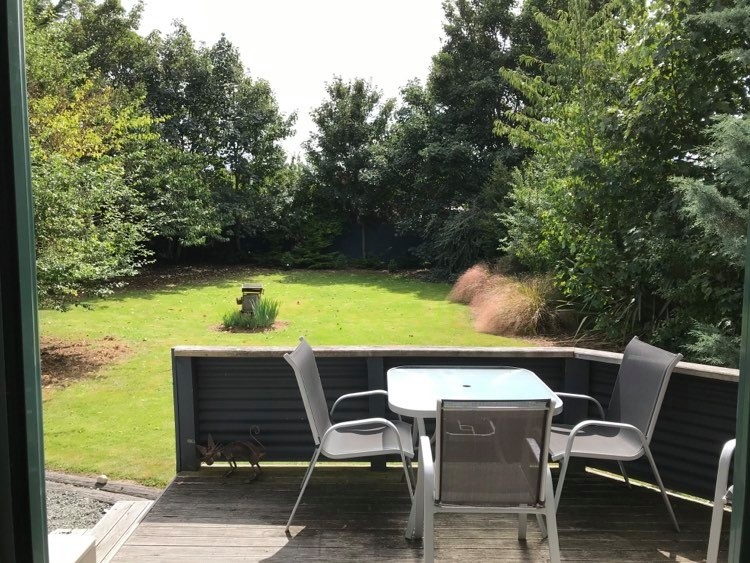 Sunny deck in private garden