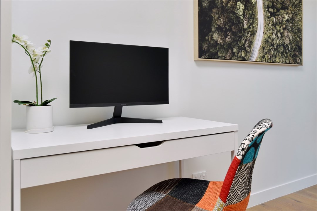 View of the desk and sitting area