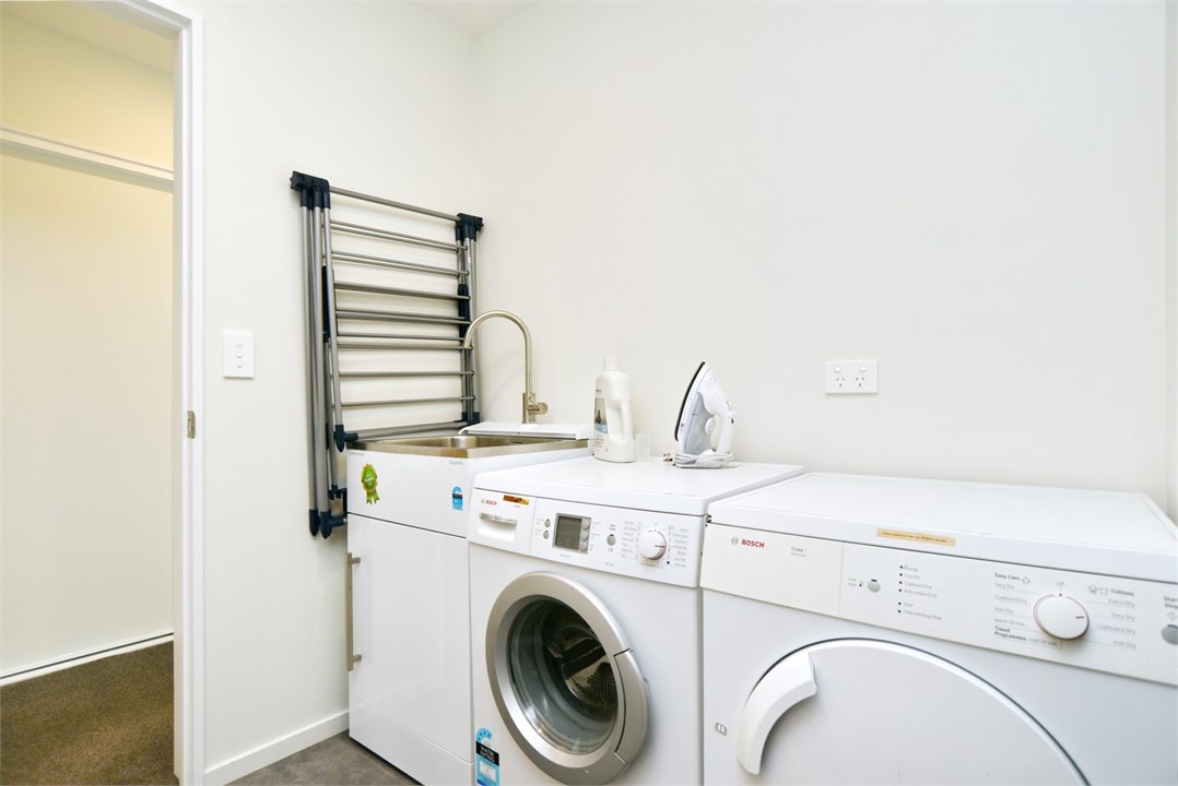 Laundry area with a washing machine and dryer