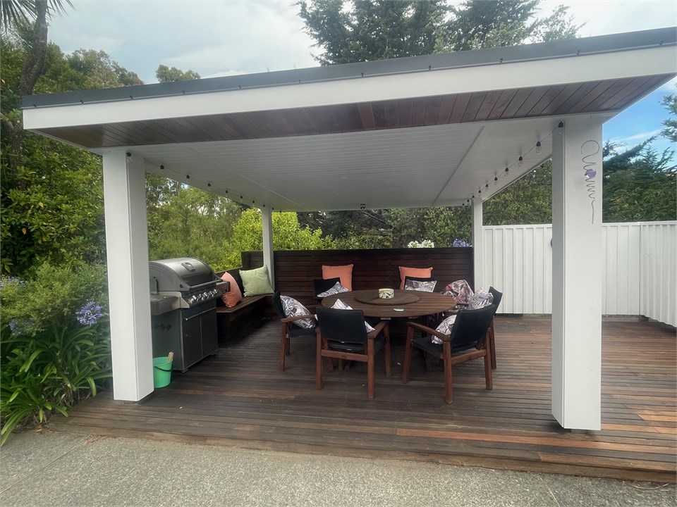 Bbq next to the pool