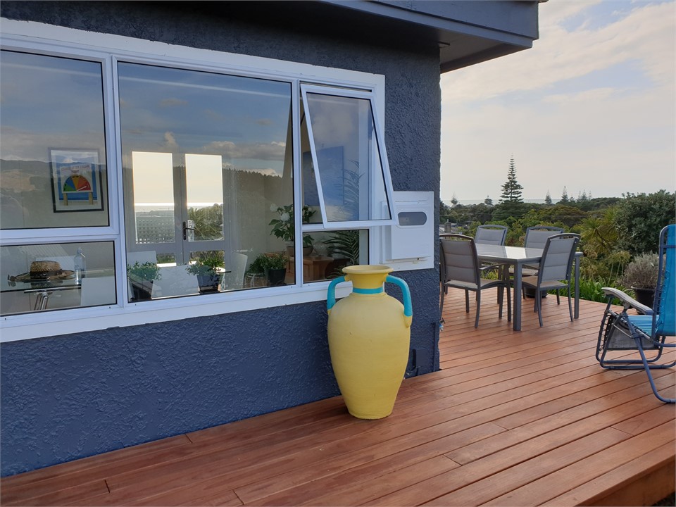 Looking towards the sea from the wrap-around deck