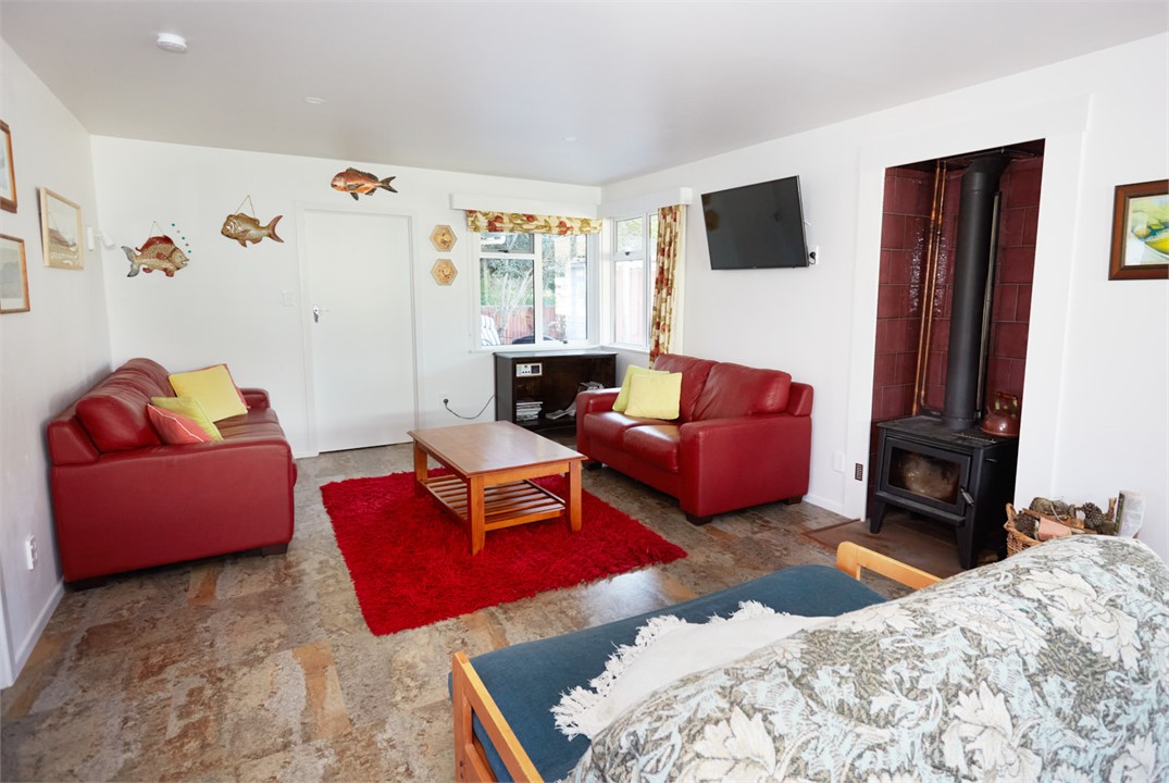 Open plan kitchen, dining and lounge.