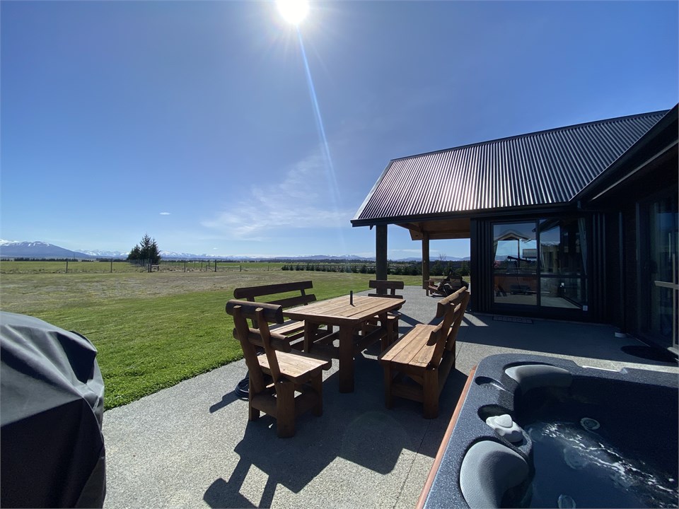 Private spa and outdoor seating area