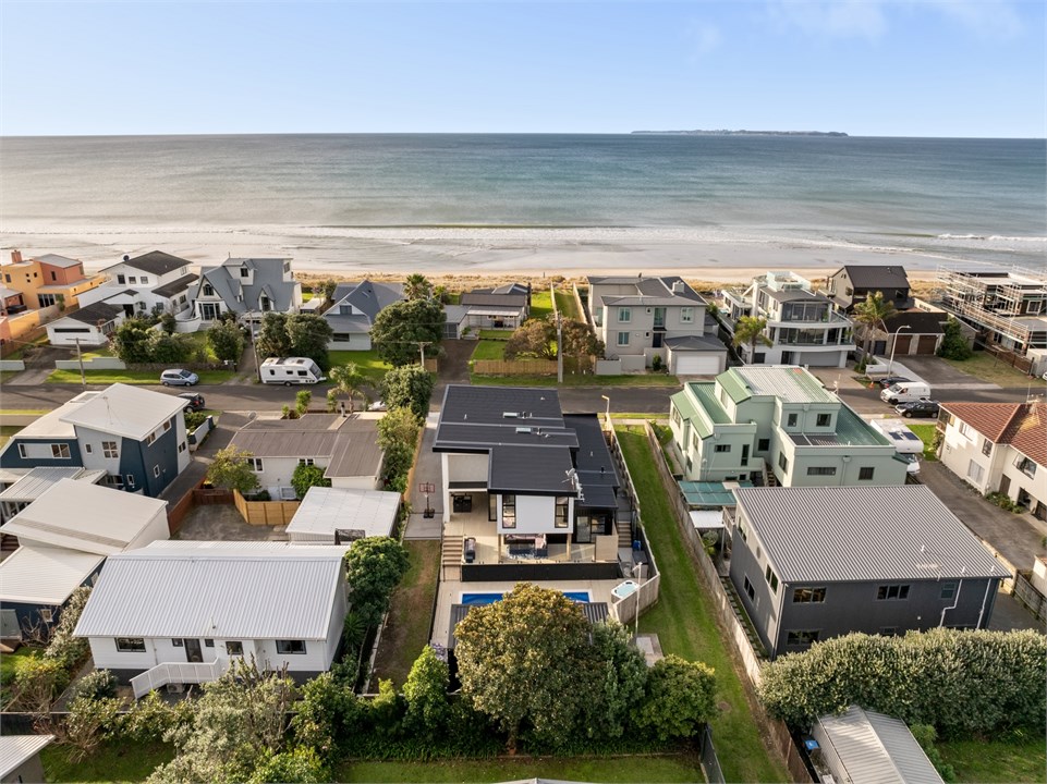 Beach across quiet road