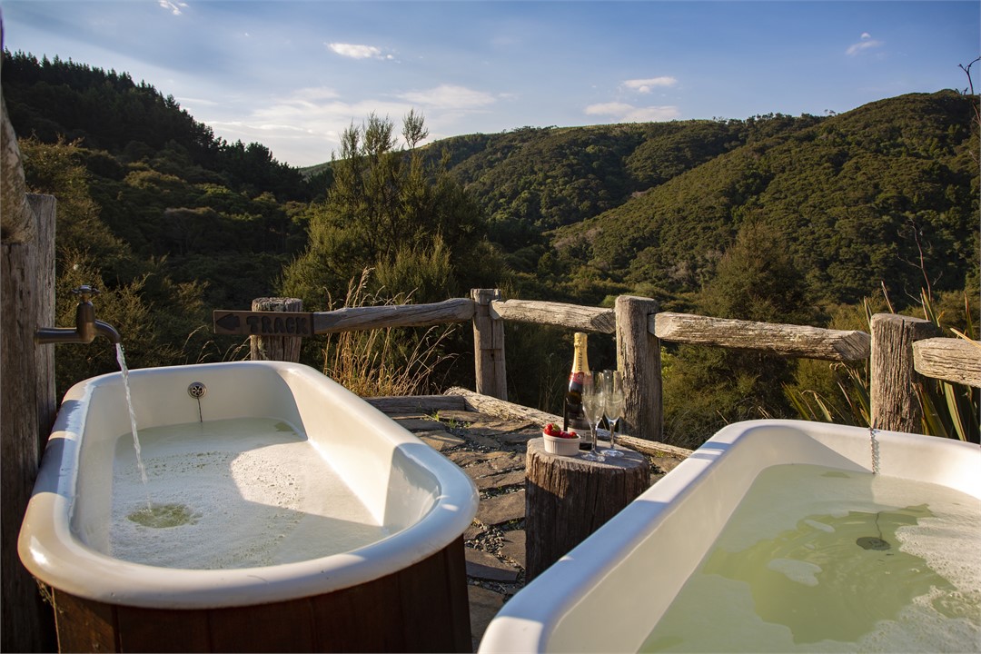 Outdoor baths with amazing views