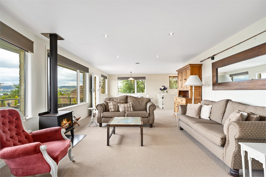 Lounge with wood burner