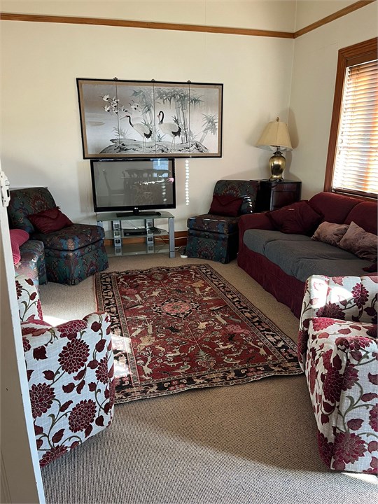 downstairs family room with tv
