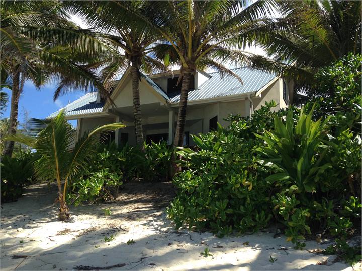 The view from the beach to the house
