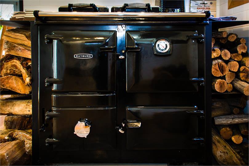 Wood fire oven in the kitchen