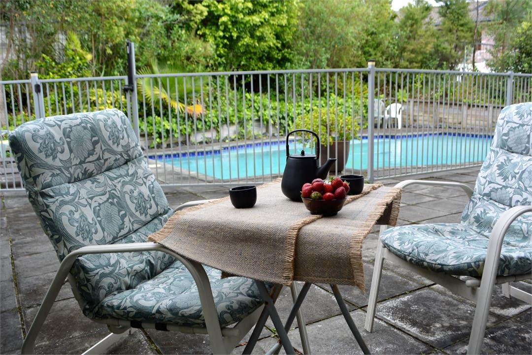 Poolside sitting area
