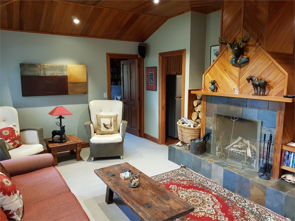 Lodge House lounge and fire place