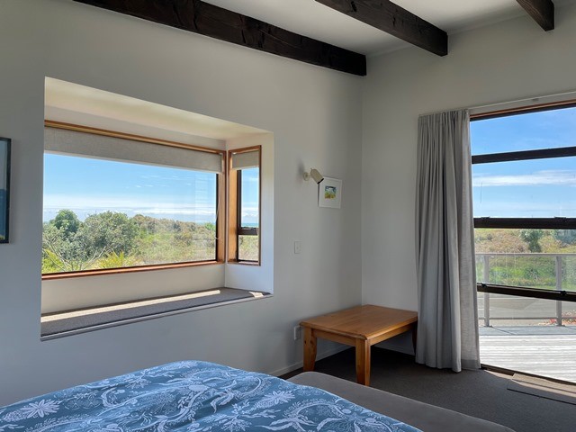 Views from master bedroom to Ohope beach