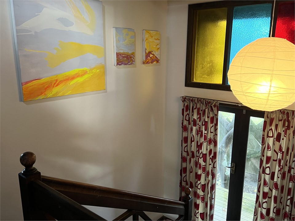 Art work in entry stairwell