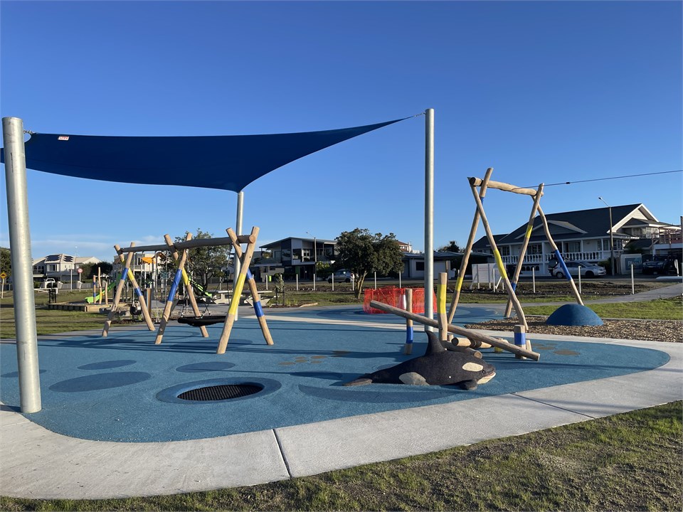 New playground in front of apartment