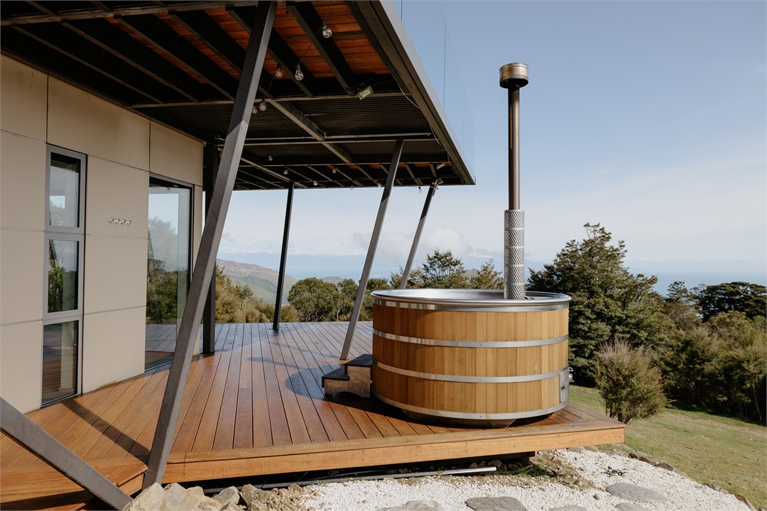 Wood fired fresh water hot tub