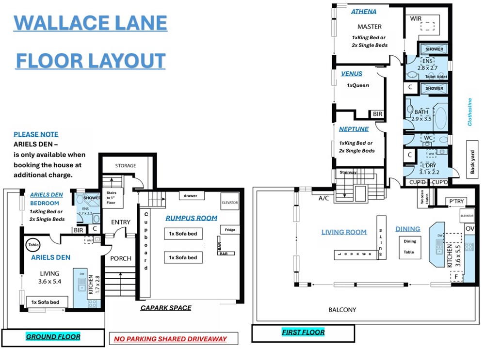 House & Ariel Den Floor Layout
