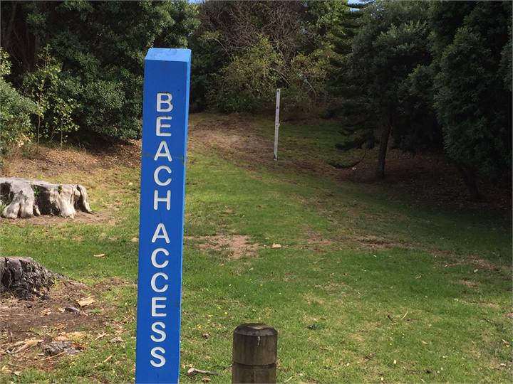 Beach access across road