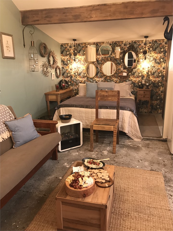 Gorgeous bedroom with queen sized bed