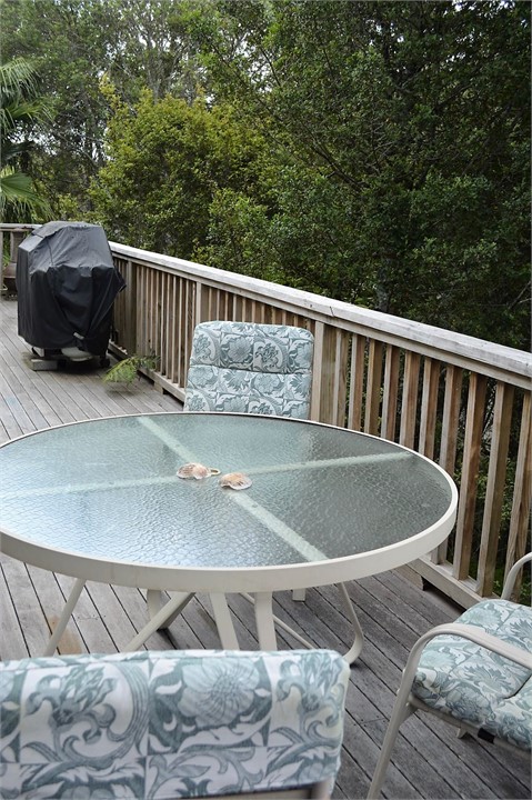 Deck sitting area with BBQ