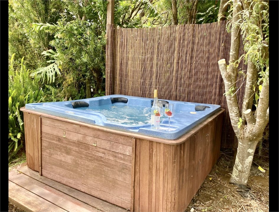 Spa pool next to house