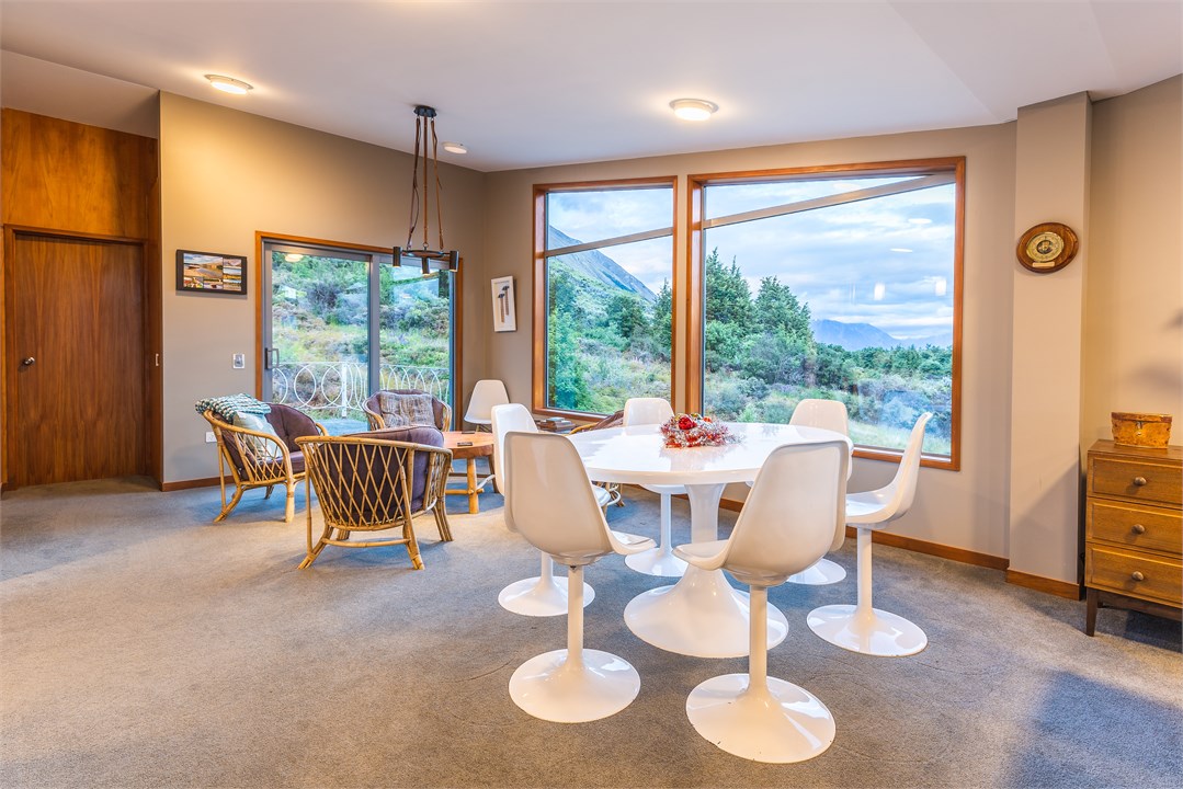 Dining area with a view over Lake Ohau