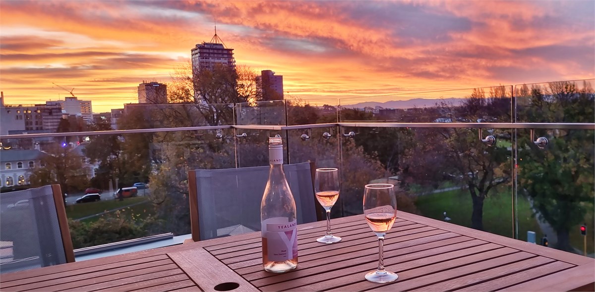 Seating area outside on the balcony